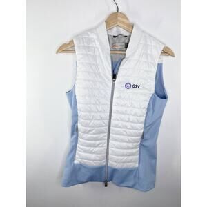 KJUS Radiation 2.0 White Blue Full Zip Puffer Vest Women's Size 36/Small S